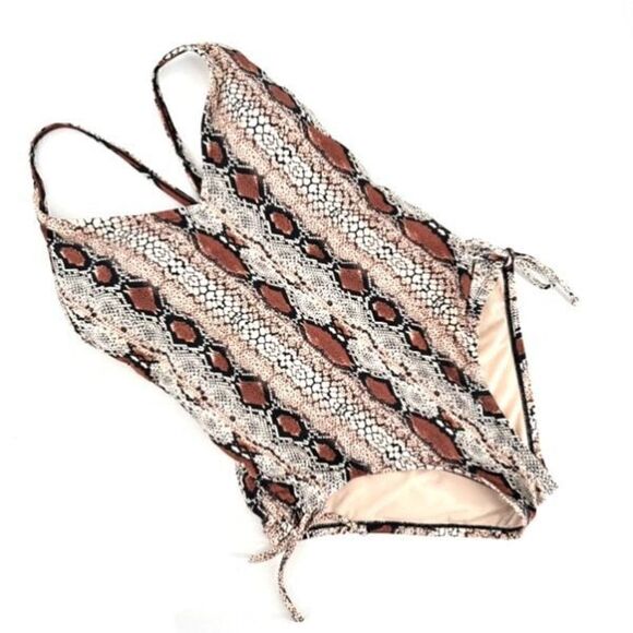 Kona Sol Medium Animal Print Snake Medium Coverage One Piece‎ Bathing Suit NWOT - Picture 2 of 10